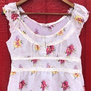 Johnny Was Floral rayon blouse size medium